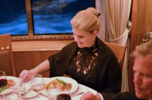 Dinners aboard the Queen Mary 2 are usually formal affairs.