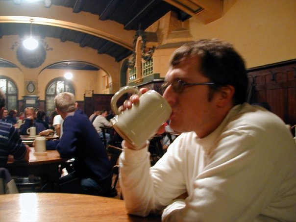 This is Salzburg's oldest beer hall. They serve the beer in these opaque ceramic mugs, which is kind of nice for a change.