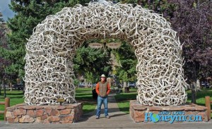 In downtown Jackson is a central park. By law, everyone must stop to pose for a photo under an elk antler arch.