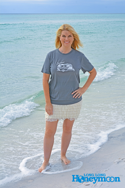 Sweet success! Kristy enjoys the surf in Seagrove Beach, Florida.